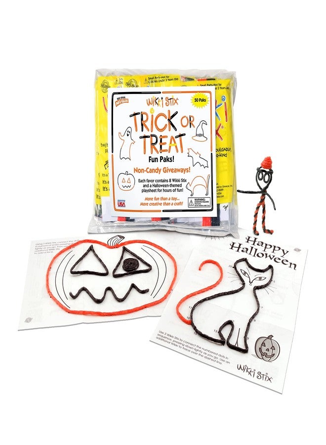 WikkiStix Wikki Stix Trick or Treat Fun Paks are The Perfect Non-Candy Halloween Treat, Pak of 50, Made in The USA! - Image 1